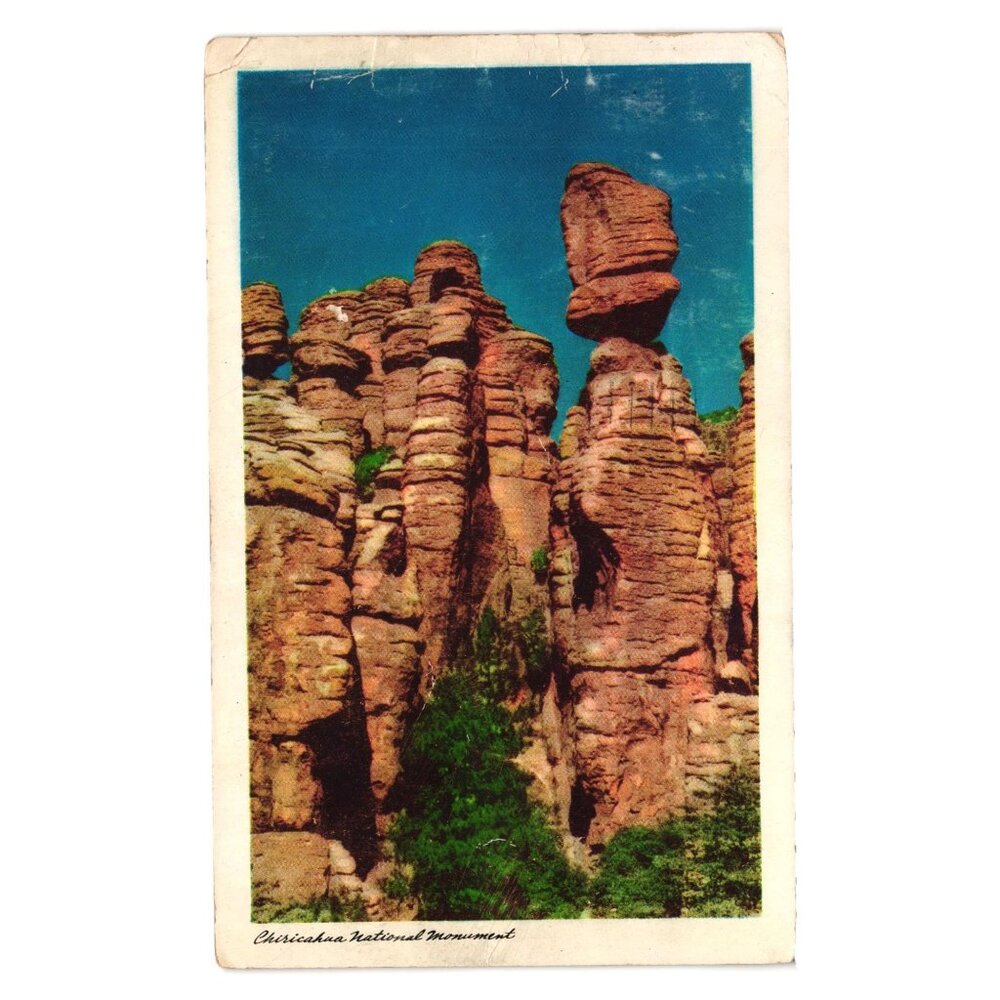 Chiricahua National Monument Rock Formations Vintage Postcard Arizona Roadside